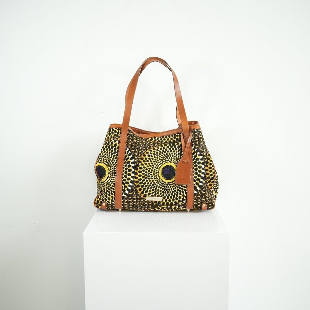 Burberry Prorsum Sunburst Canvas and Leather Tote Bag